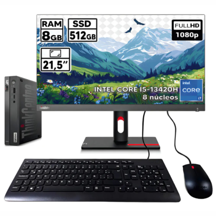COMPUTADOR LENOVO THINKCENTRE NEO 50Q G5 CI5-210H 8GB/SSD512GB 21.5P